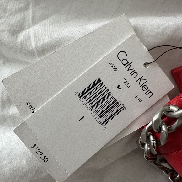 Calvin Klein Red Mini Quilted Bag - Picture 3 of 4